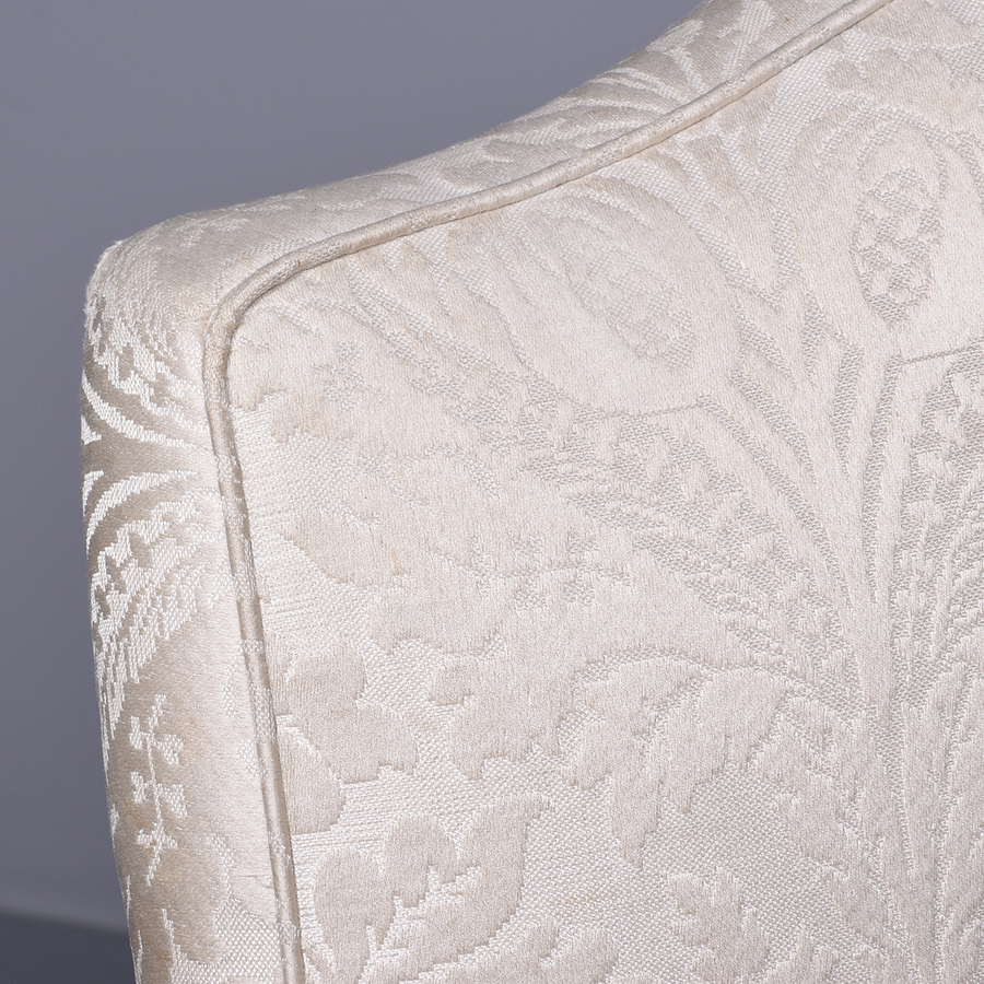 Antique Edwardian Chippendale-Style Upholstered Armchair