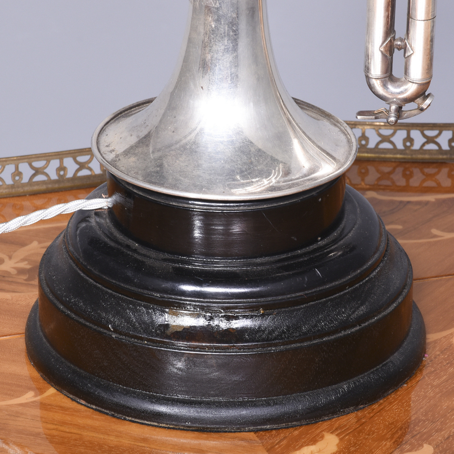 Antique Silver Plated “Trumpet Lamp”