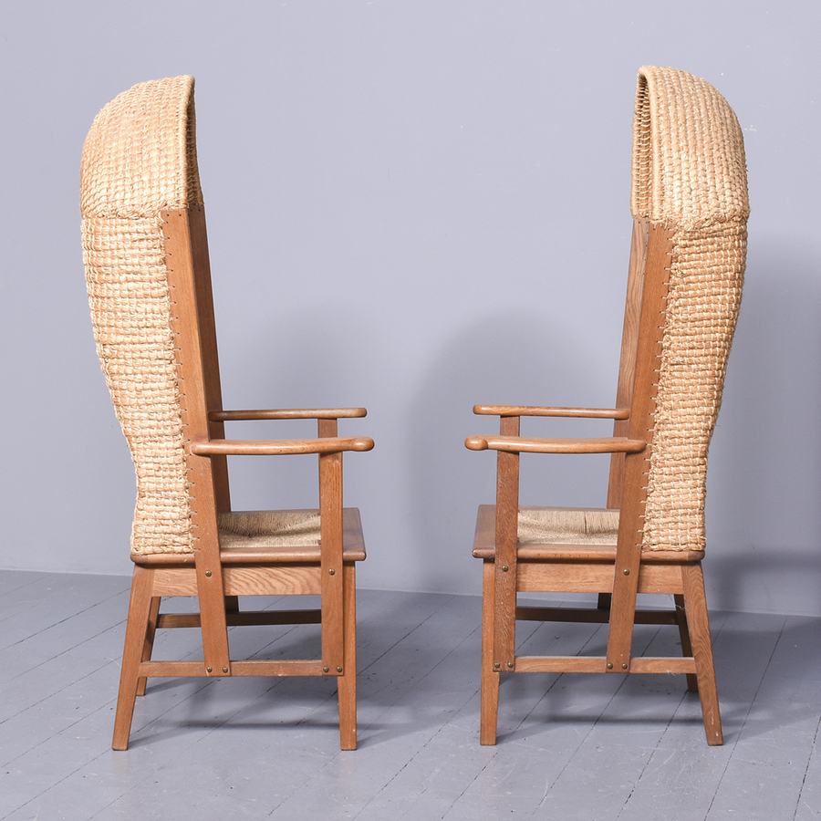 Antique Matched Pair of Hooded Orkney Chair stamped by’ David Kirkness