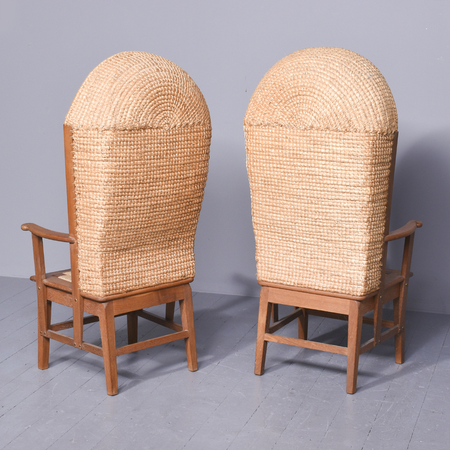 Antique Matched Pair of Hooded Orkney Chair stamped by’ David Kirkness