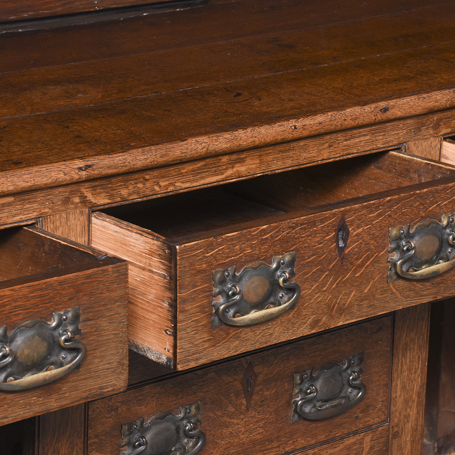 Antique George III Oak 2 Part Dresser