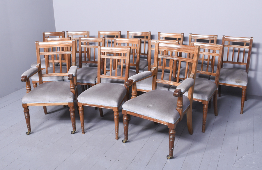 Antique Set of 15 Walnut Dining Chairs