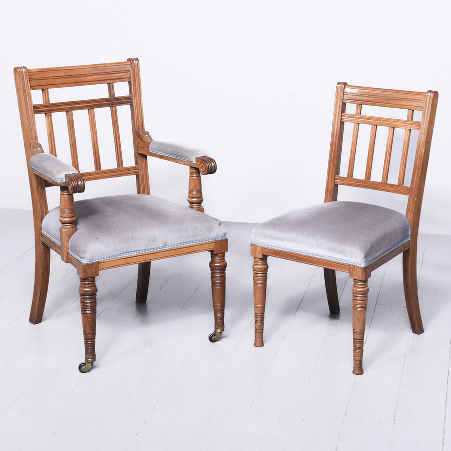 Antique Set of 15 Walnut Dining Chairs