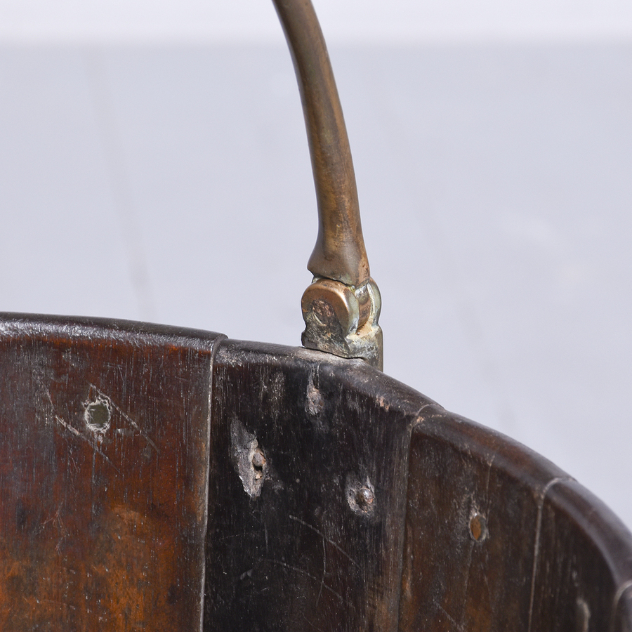 Antique Brass Bound Mahogany Irish George III Plate Bucket