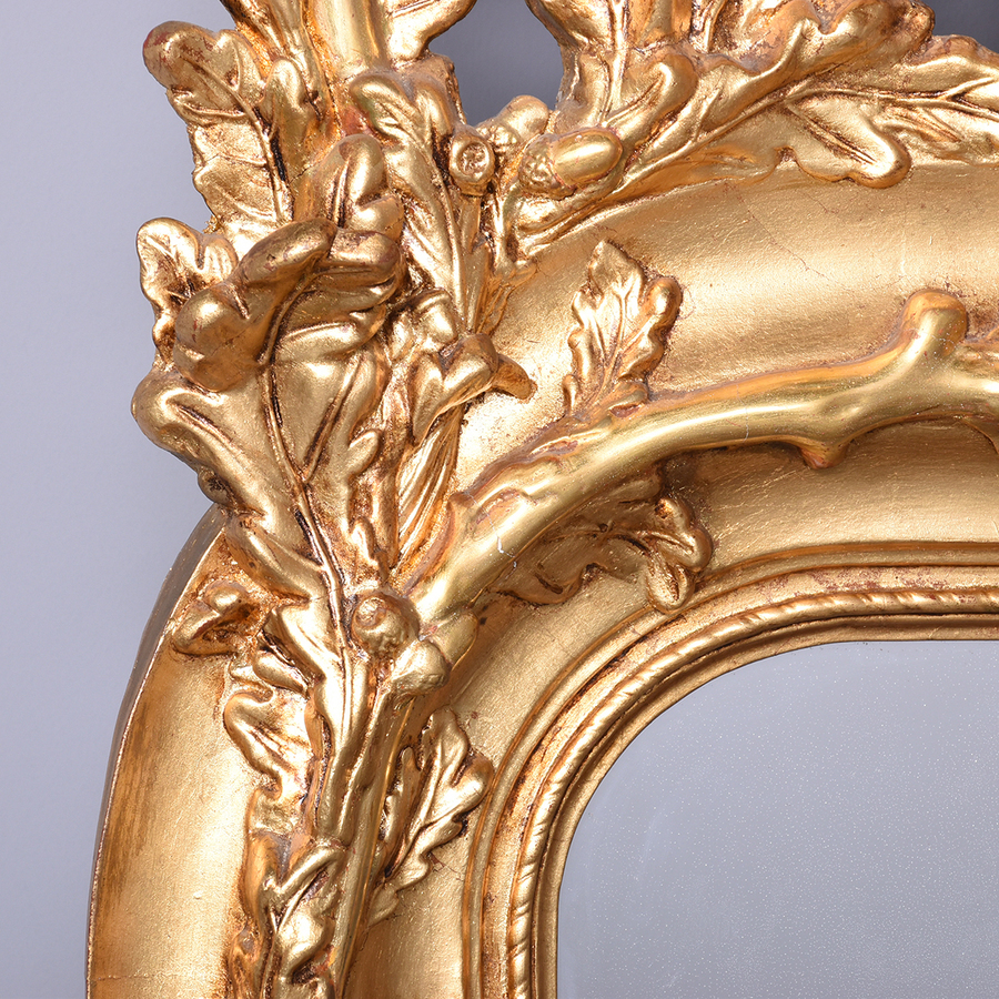 Antique Unusual Swedish Carved Gesso & Giltwood Mirror