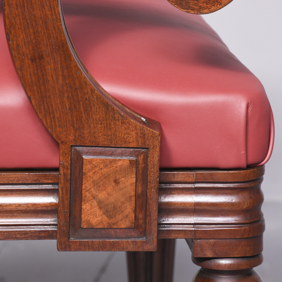 Antique Exceptional George IV Mahogany Elbow or Desk Chair