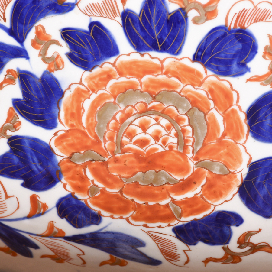 Antique Large Meji Period Hand-Painted Imari Bowl in Excellent Order