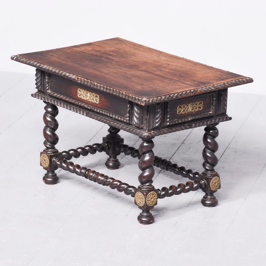 Antique Neat Sized Carved Low Table