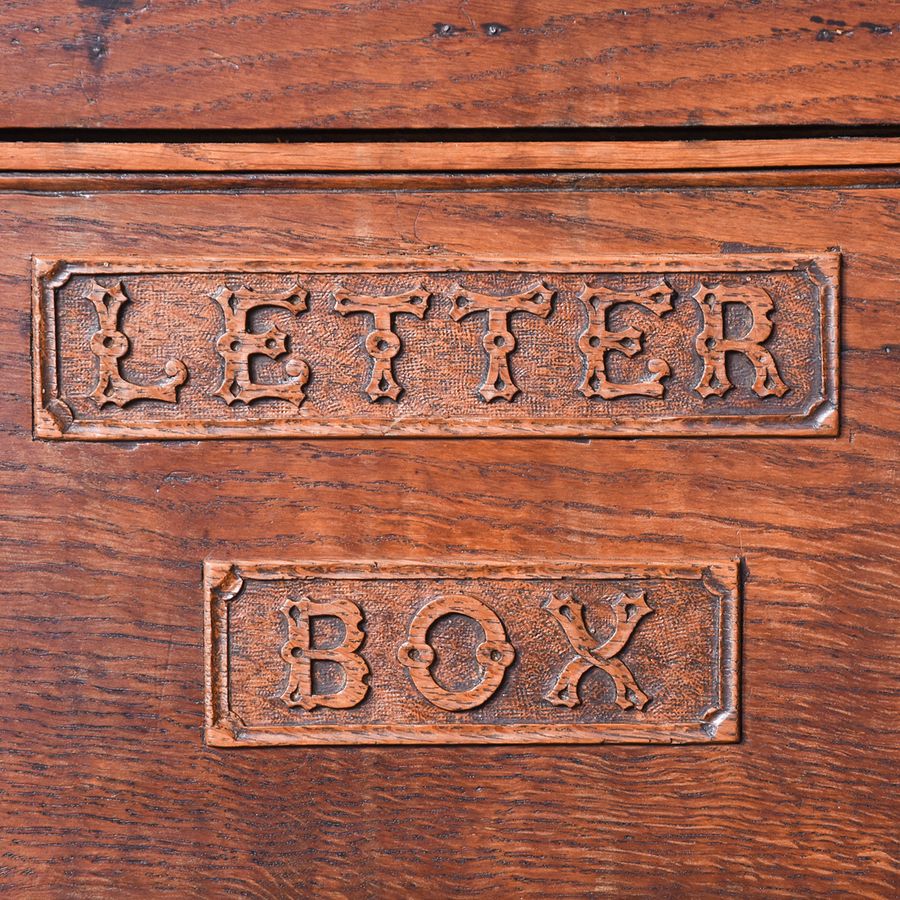 Antique Rare Large Victorian Oak Country House Letter Box