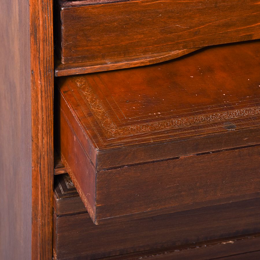 Antique An Oak Open Fronted Filing Cabinet