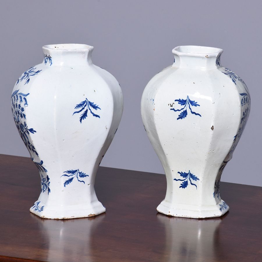 Antique 2 Pairs of Dutch Delft Vases