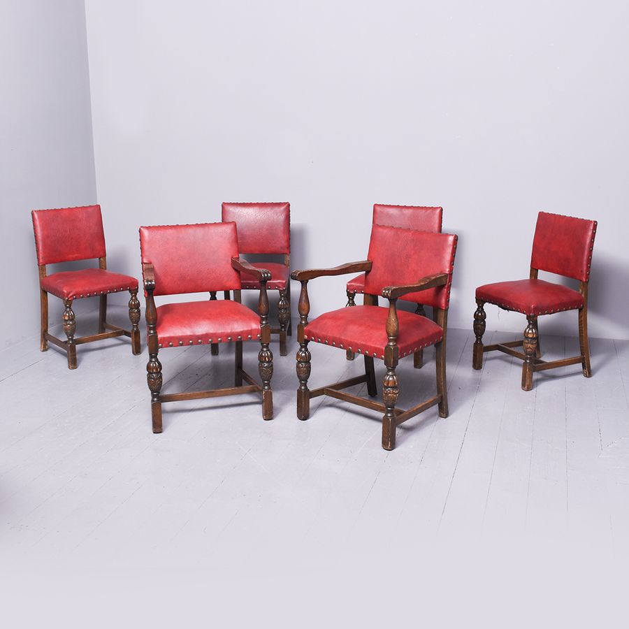 Set of 6 Oak Dining Chairs