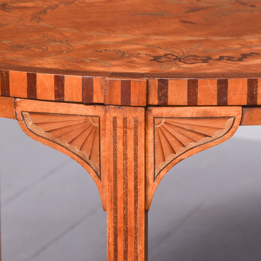 Antique Superb quality marquetry inlaid satinwood coffee table by Edwards and Roberts of London
