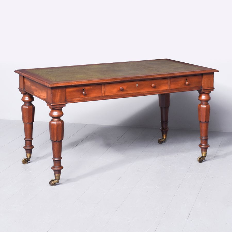 Freestanding Quality William IV Mahogany Writing/Library Table