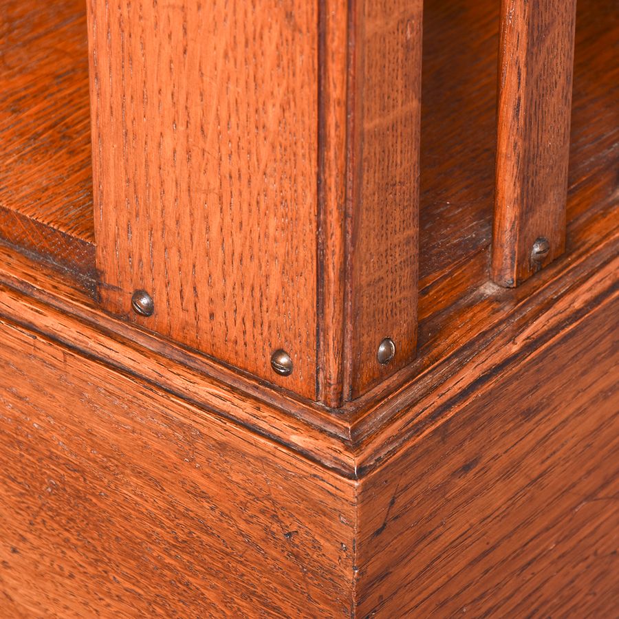 Antique Neat-Sized Quality Solid Oak Edwardian Revolving Bookcase