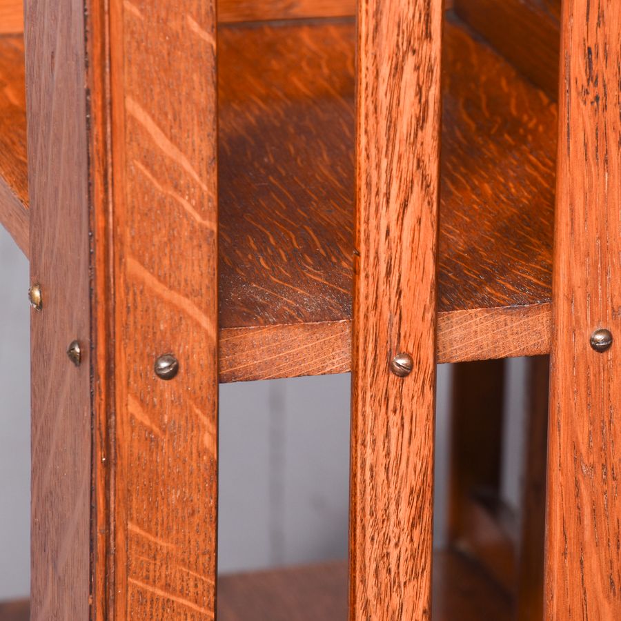 Antique Neat-Sized Quality Solid Oak Edwardian Revolving Bookcase