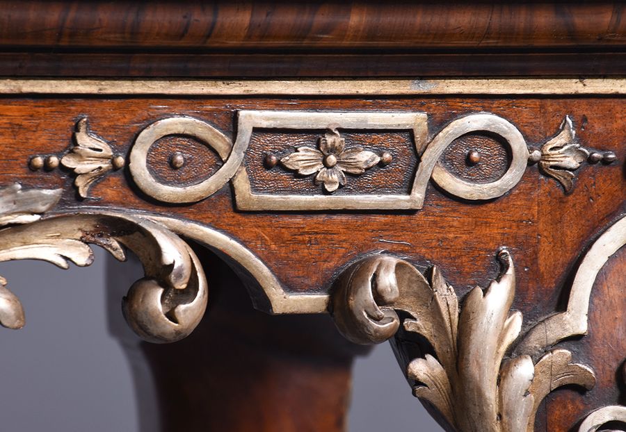 Antique Pair of Exhibition Quality Walnut Silvered and Yew Wood Serving Tables