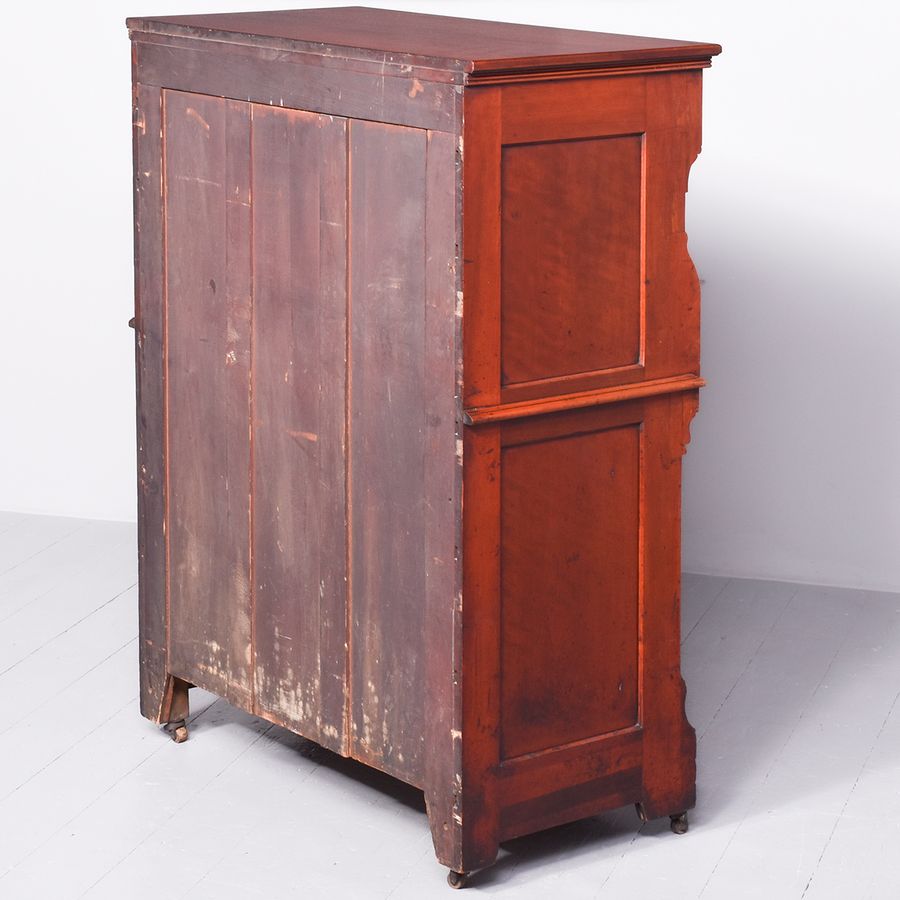 Antique Rare American Cherrywood Secretaire Cabinet