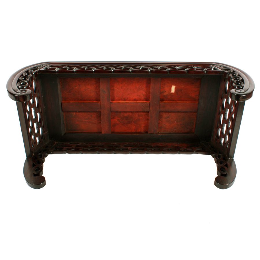 Antique Qing Dynasty Hongmu and Burr-wood Opium Table