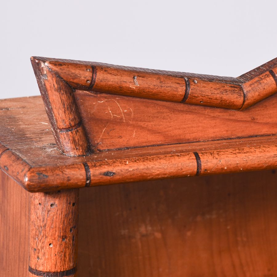 Antique Rare Apprentice-Piece Faux-Bamboo Decorated Piece Pine Dresser