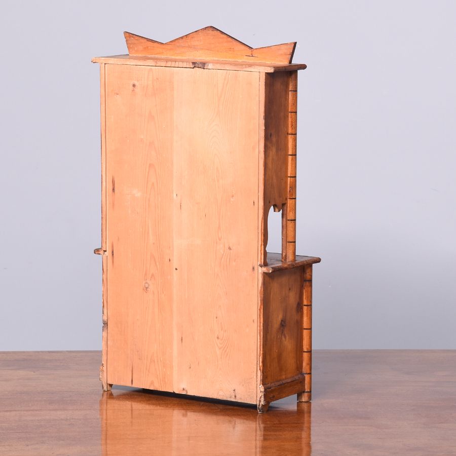 Antique Rare Apprentice-Piece Faux-Bamboo Decorated Piece Pine Dresser