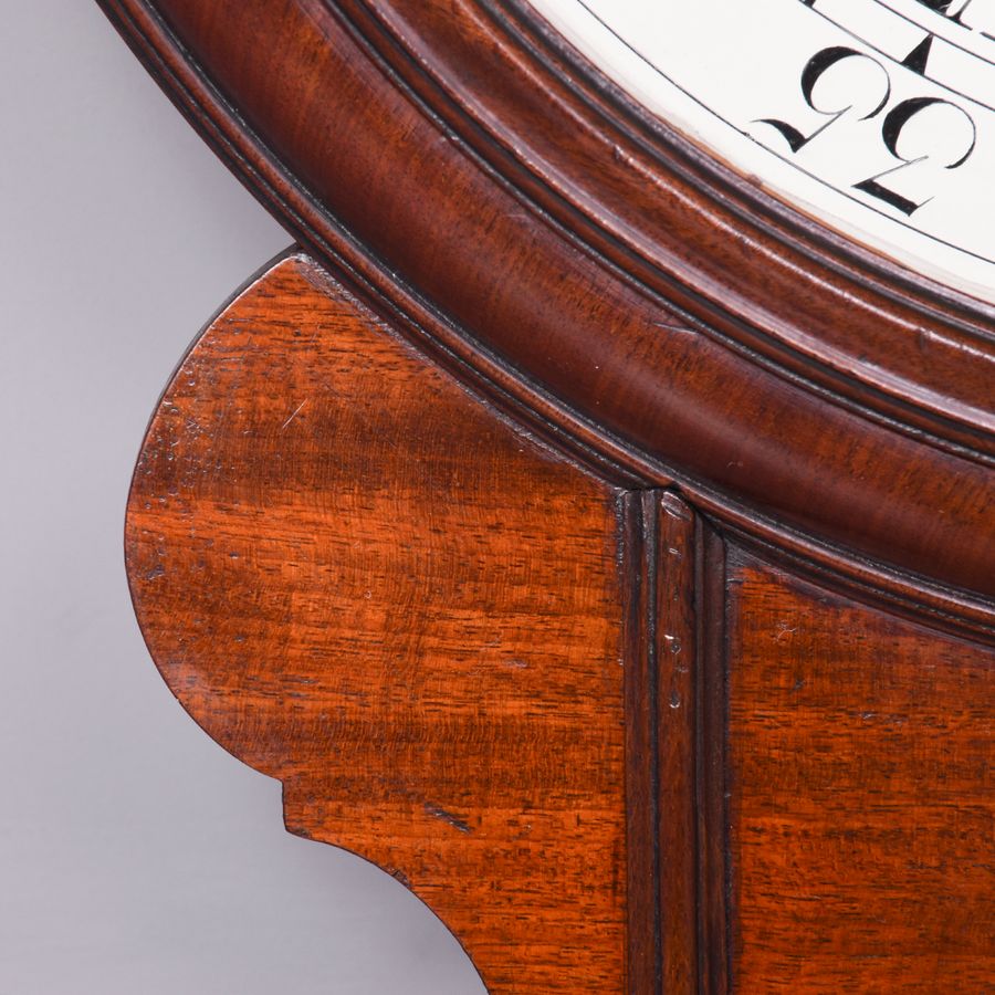 Antique Large Mahogany Drop-Dial Striking Wall Clock