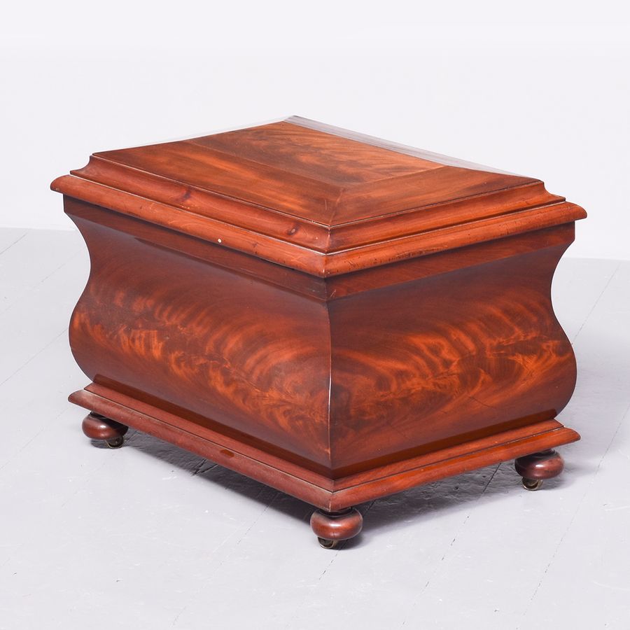 Antique Quality William IV Sarcophagus-Shaped Wine Cooler in Spanish Mahogany