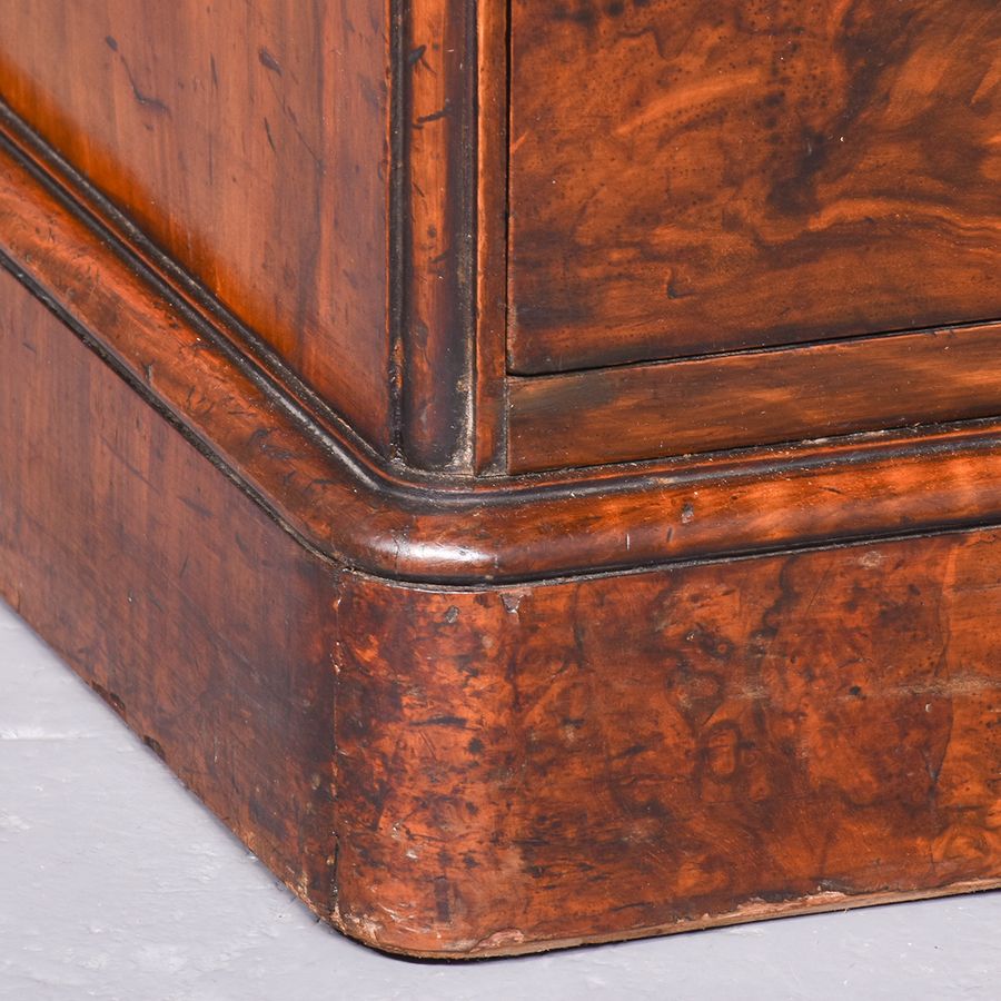 Antique Pair of Mid-Victorian Burr Walnut, Neat-Sized Chests of Drawers/Bedside Lockers