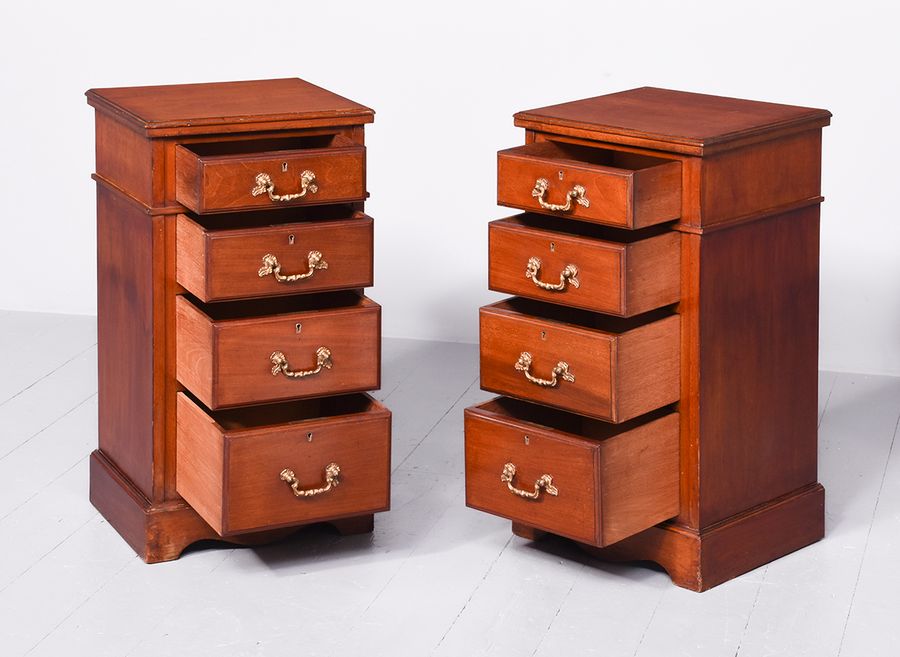 Antique Pair Of Late Victorian Mahogany Neat Size Chest of Drawers/Bedside Lockers