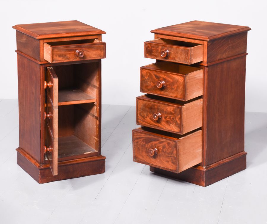 Antique Pair of Mid-Victorian Mahogany Neat-Sized Chest of Drawers/Bedside Lockers