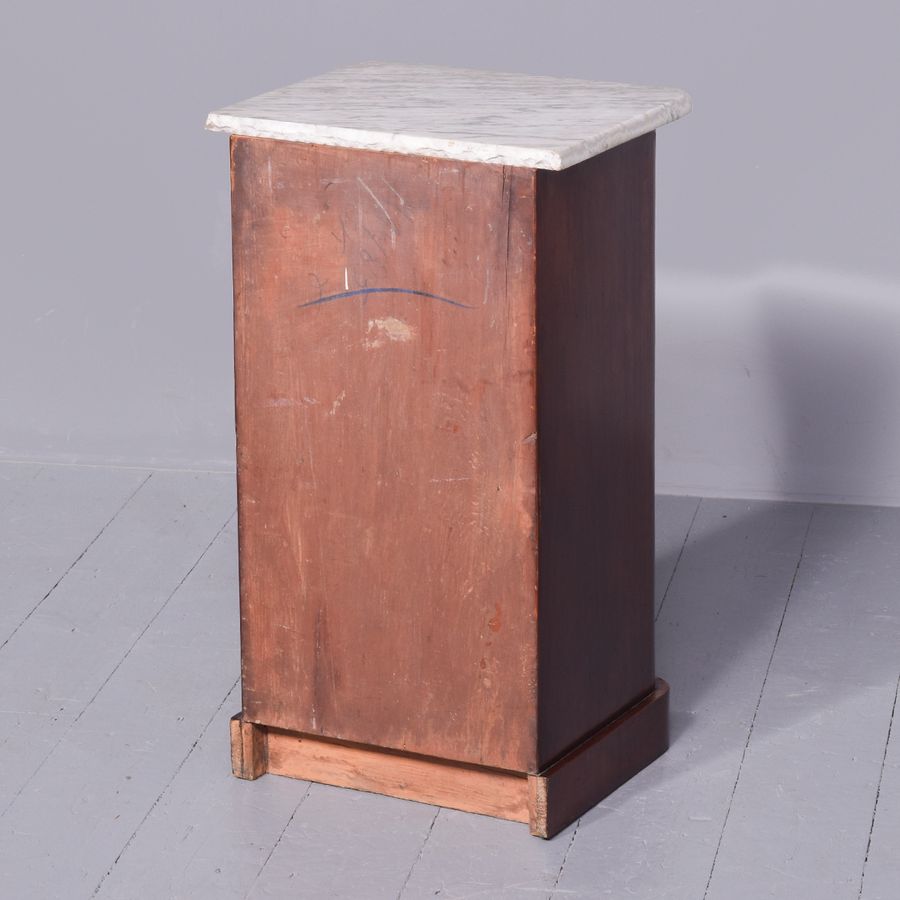 Antique Victorian Marble Topped Bedside Cabinet