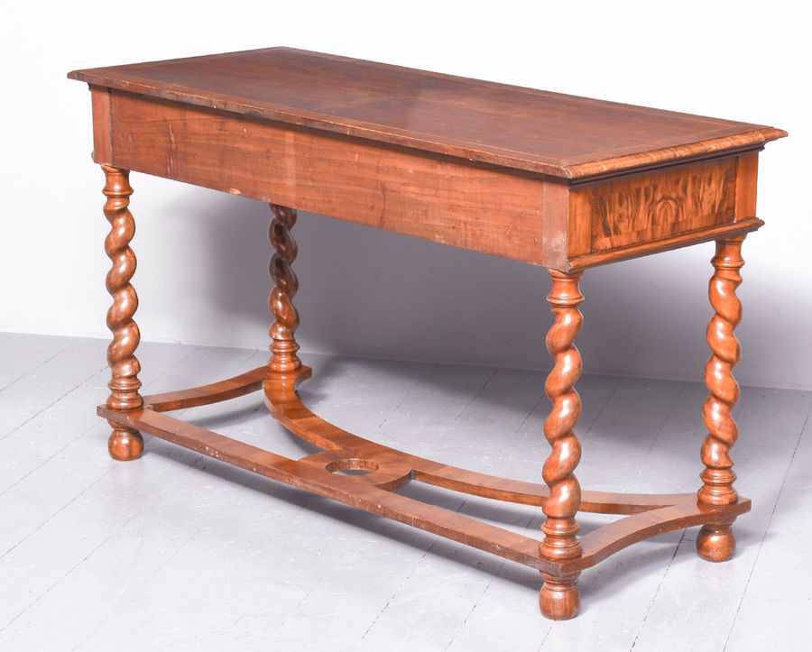 Antique Carolean Style Figured Walnut Hall or Serving Table