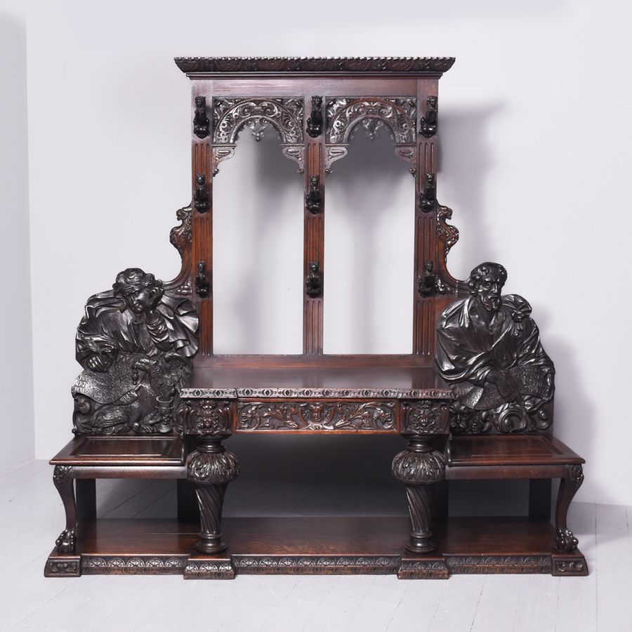 Large Carved Dutch/Flemish Carved Hallstand