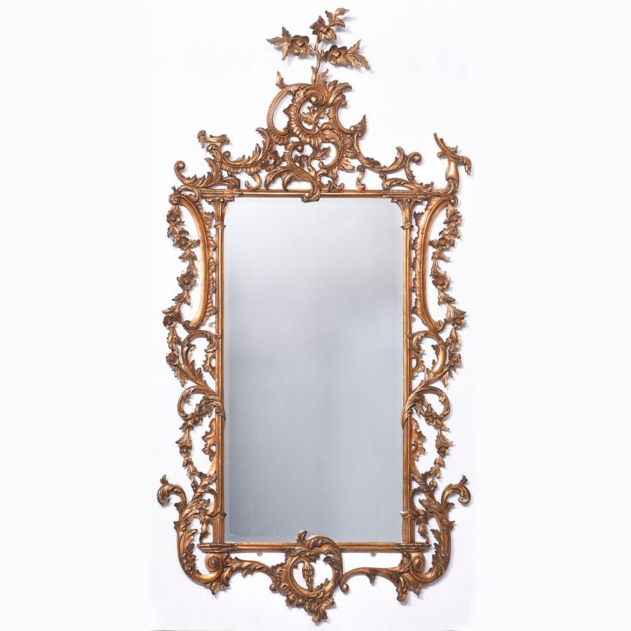 Carved Giltwood Chippendale Style Mirror
