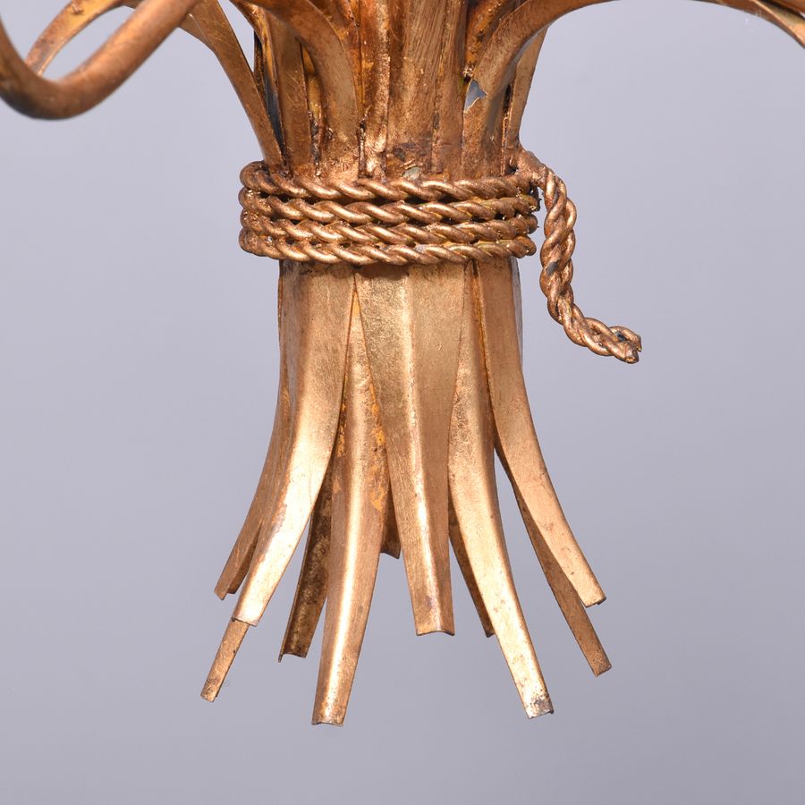 Antique Gilded Wheatsheaf 5 Arm Chandelier