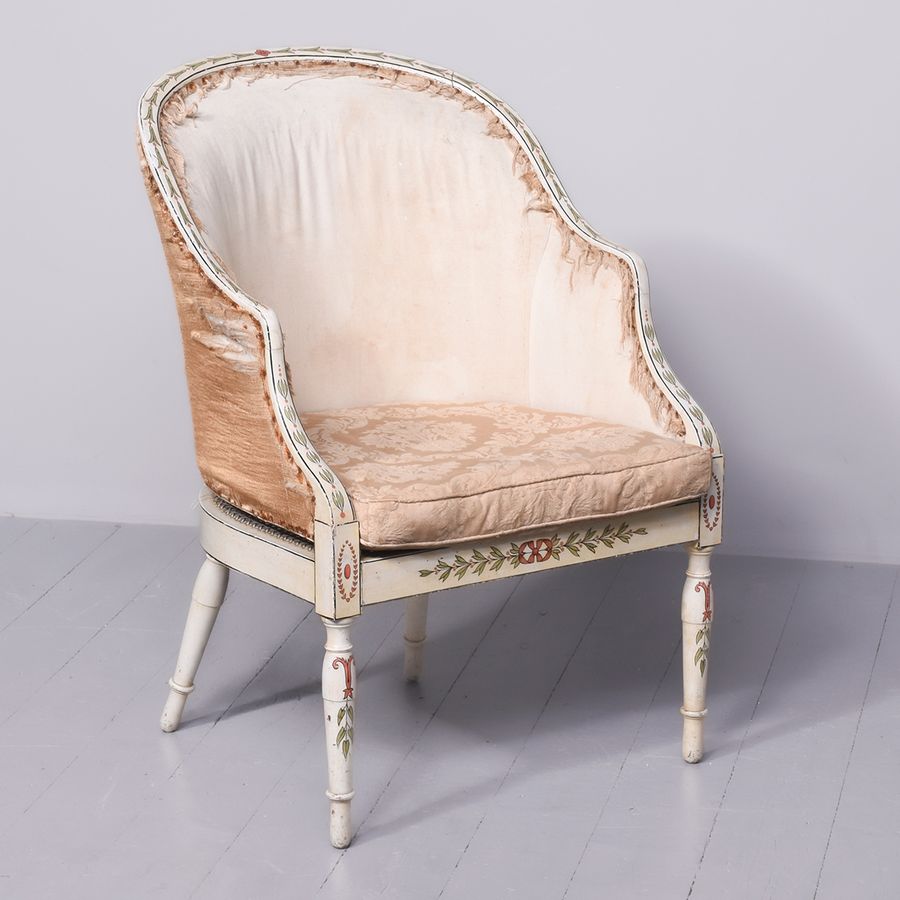 A Painted Adam Style Drawing Room Chair