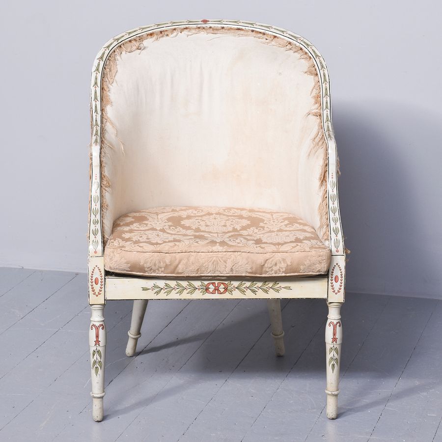 Antique A Painted Adam Style Drawing Room Chair