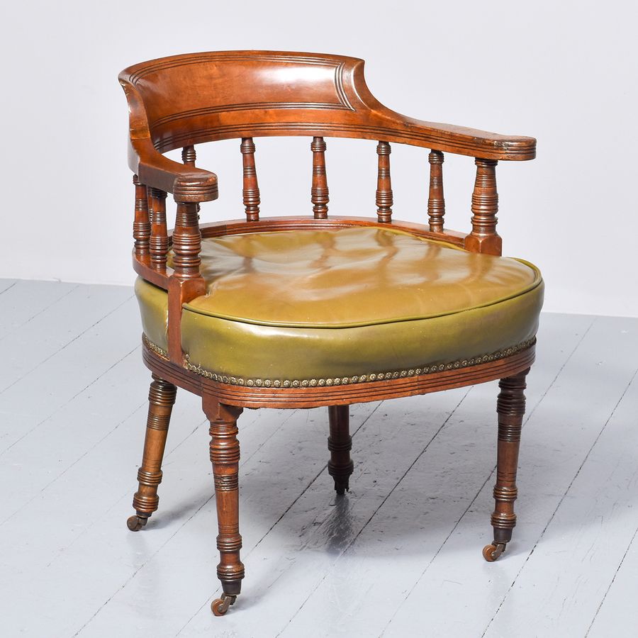 Quality Victorian Mahogany Desk Chair of Unusual Design