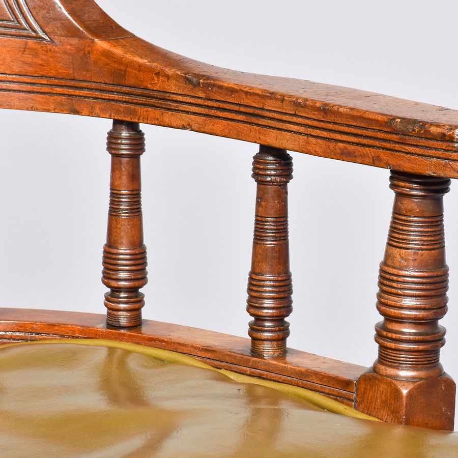 Antique Quality Victorian Mahogany Desk Chair of Unusual Design