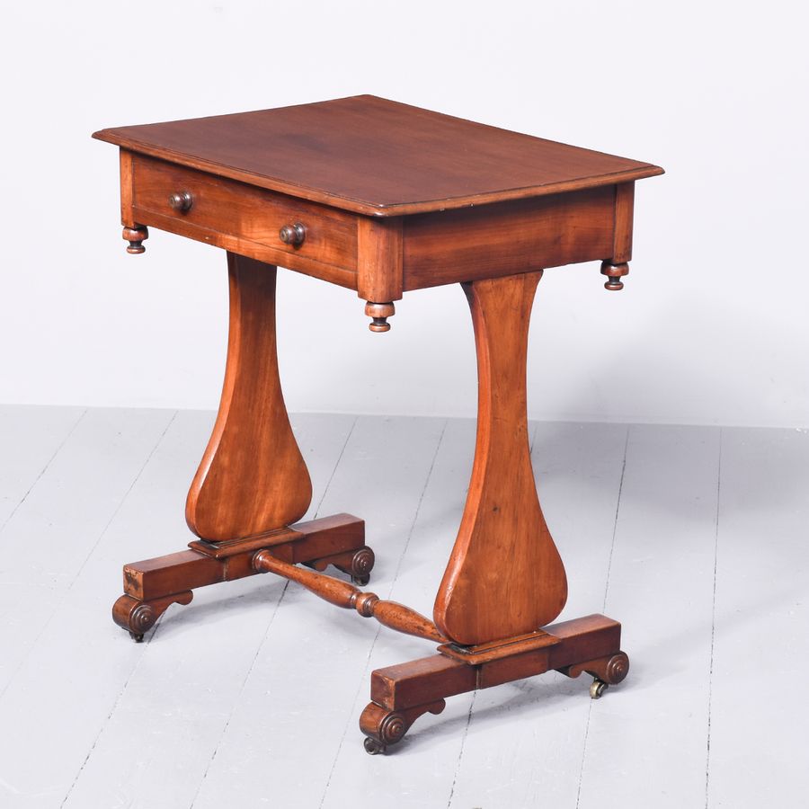 Antique Neat-sized, low William IV mahogany side or lamp table