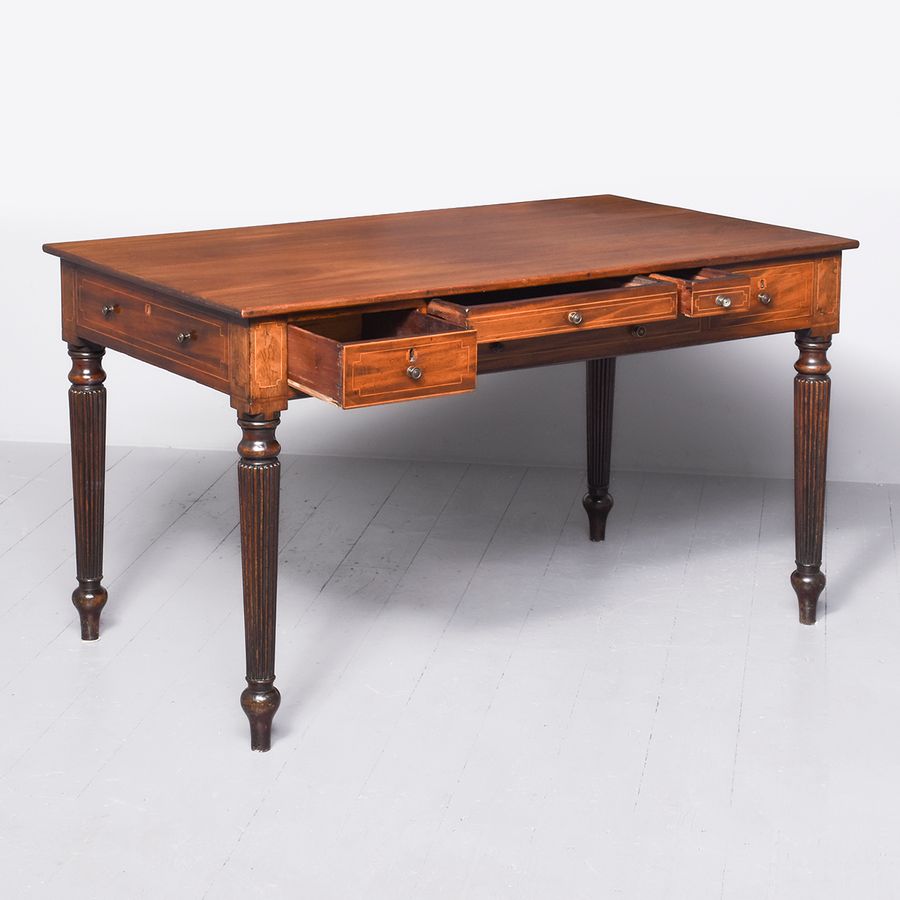 Antique Free-Standing Mahogany Library Table