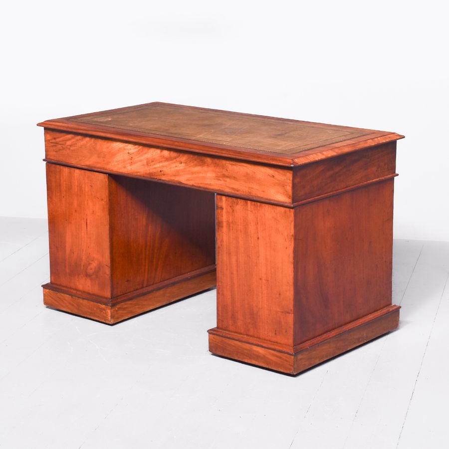 Antique Victorian Mahogany Pedestal Desk