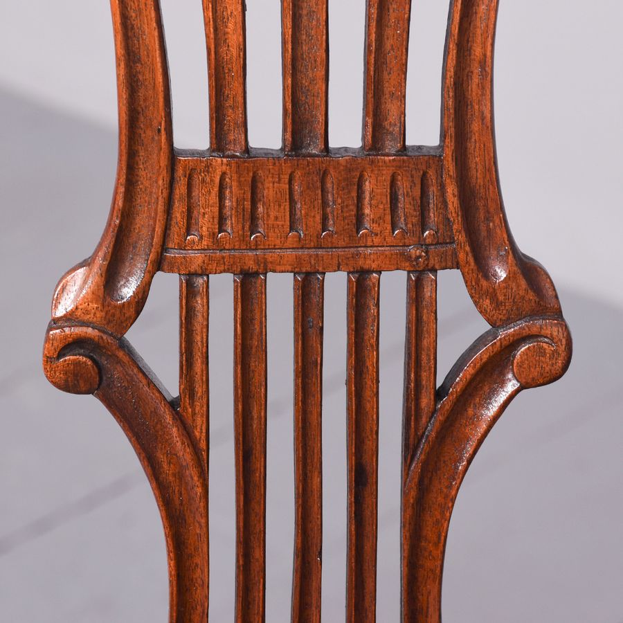 Antique Set of 8 (6 +2 carvers) Hepplewhite Georgian Style Mahogany Dining Chairs