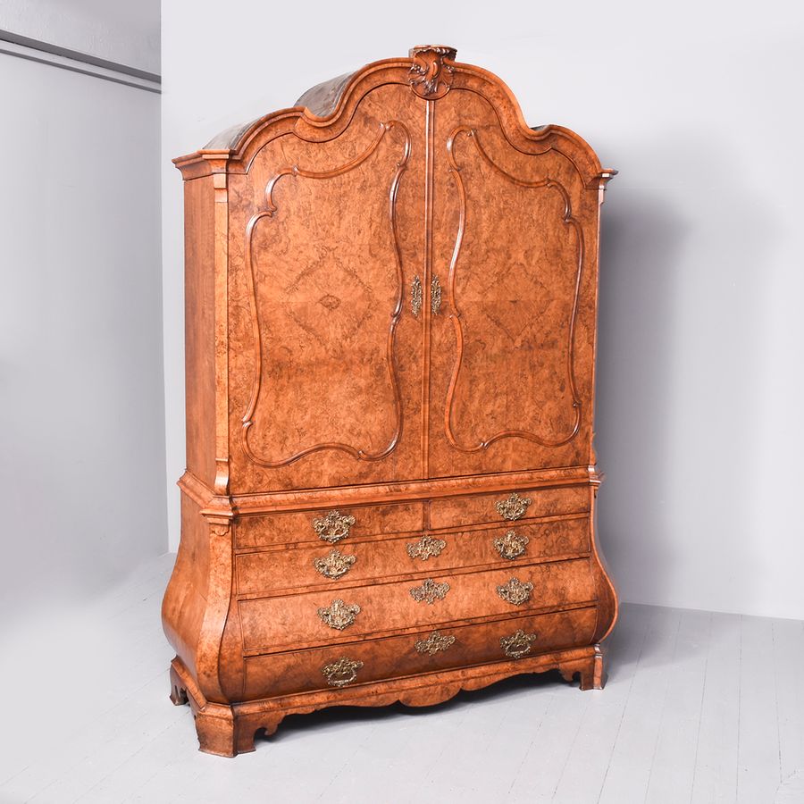 Antique King Willem I of the Netherlands Burr Walnut Cabinet