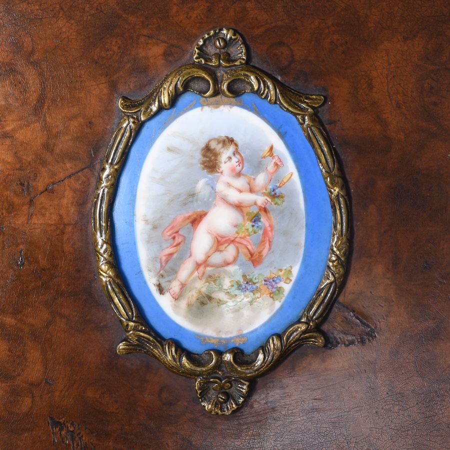 Antique Rare Free-Standing Sevres-Type Plaque Decorated French Jardinière Stand