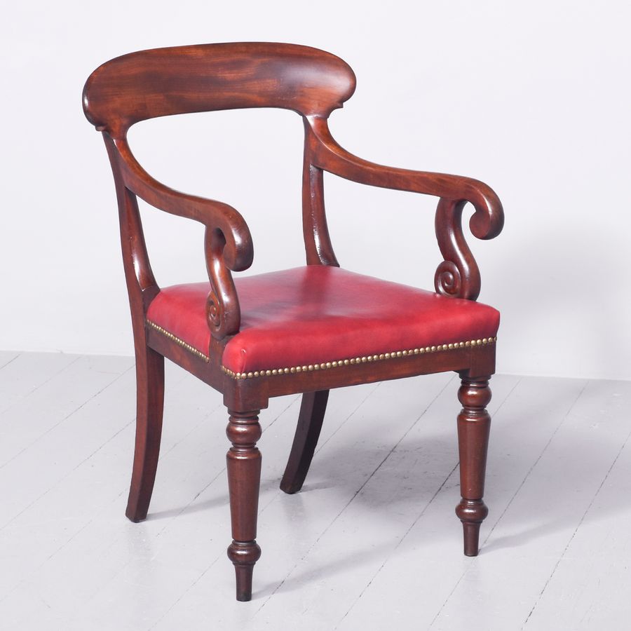 William IV Leather Upholstered Mahogany Office Chair