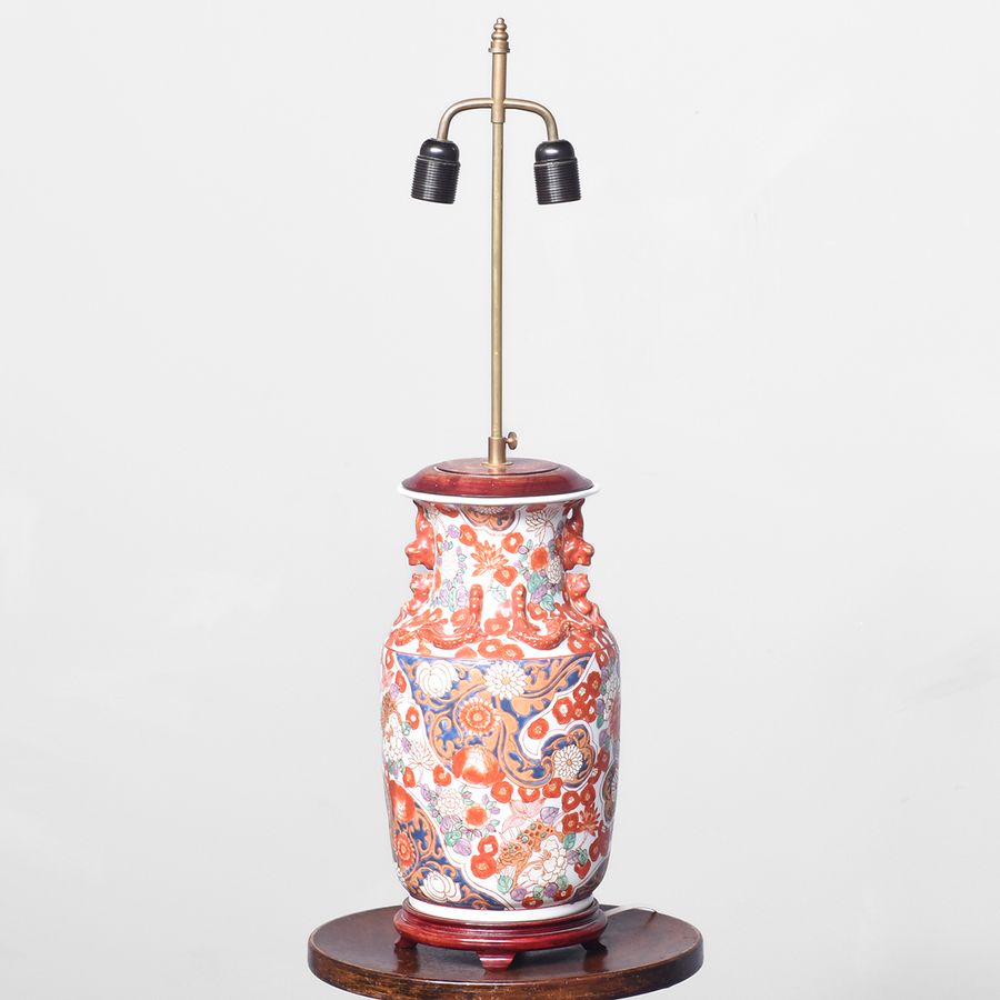 Large Hand-Painted Chinese Vase Converted to a Lamp