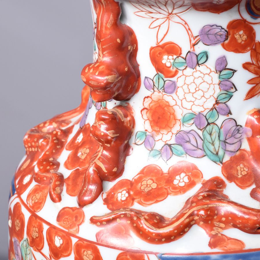Antique Large Hand-Painted Chinese Vase Converted to a Lamp