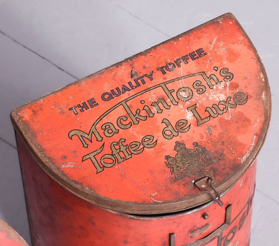 Antique Pair of Painted Toleware Advertising Tins