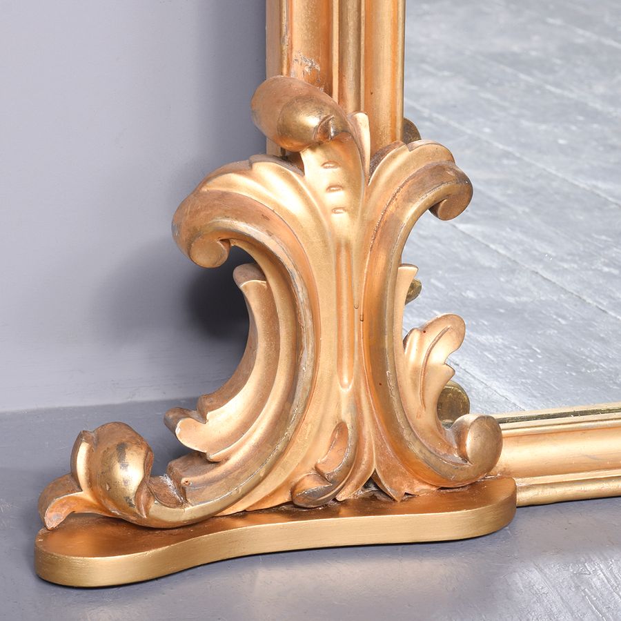 Antique Victorian Gilded Over-Mantle Mirror